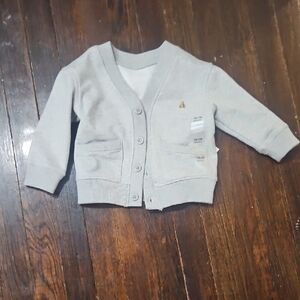 Light Gray Button-Up Cardigan